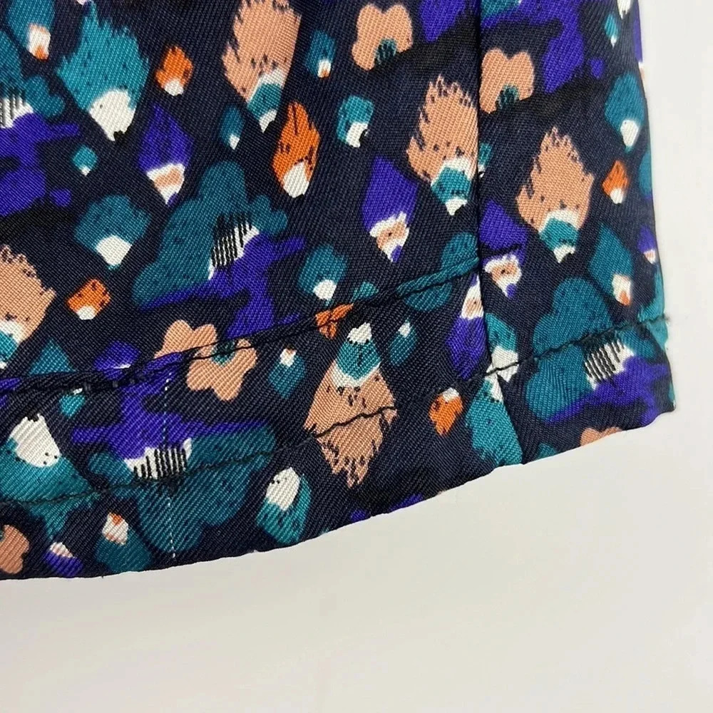 See By Chloe Silk Patterned A-Line Skirt Front Pleats/Pocket Size 8 Back Zipper - Picture 13 of 14